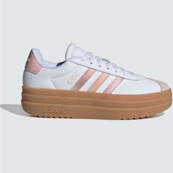 adidas Shoes - Adidas Women's White and Pink Platform Sneakers